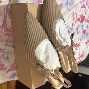 Chic Tan Slingback Heels for Women